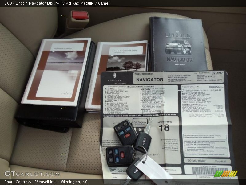 Vivid Red Metallic / Camel 2007 Lincoln Navigator Luxury