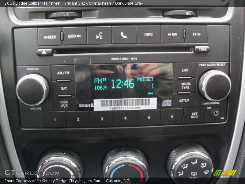 Brilliant Black Crystal Pearl / Dark Slate Gray 2011 Dodge Caliber Mainstreet