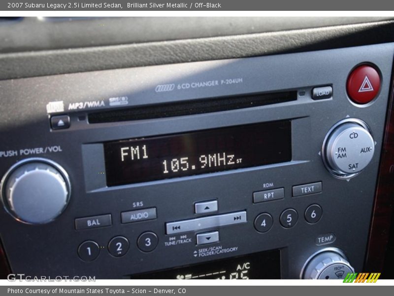 Controls of 2007 Legacy 2.5i Limited Sedan