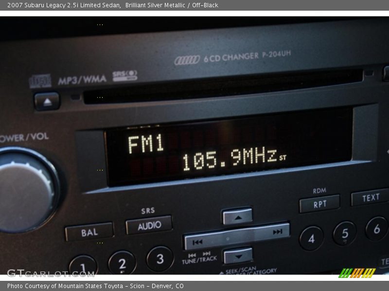 Controls of 2007 Legacy 2.5i Limited Sedan