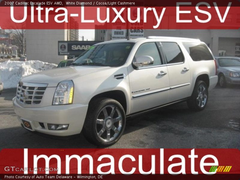 White Diamond / Cocoa/Light Cashmere 2007 Cadillac Escalade ESV AWD