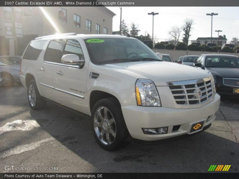 White Diamond / Cocoa/Light Cashmere 2007 Cadillac Escalade ESV AWD