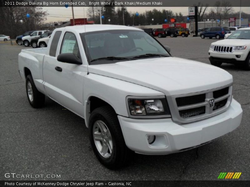Bright White / Dark Khaki/Medium Khaki 2011 Dodge Dakota Big Horn Extended Cab