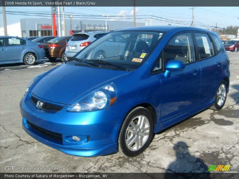 Vivid Blue Pearl / Black/Grey 2008 Honda Fit Sport