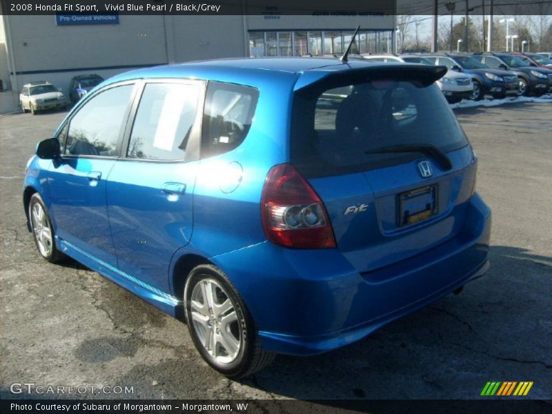 Vivid Blue Pearl / Black/Grey 2008 Honda Fit Sport