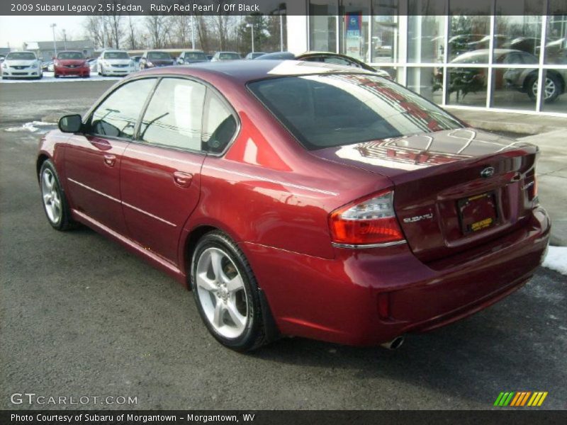 Ruby Red Pearl / Off Black 2009 Subaru Legacy 2.5i Sedan