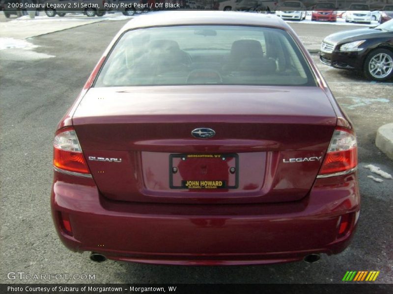 Ruby Red Pearl / Off Black 2009 Subaru Legacy 2.5i Sedan