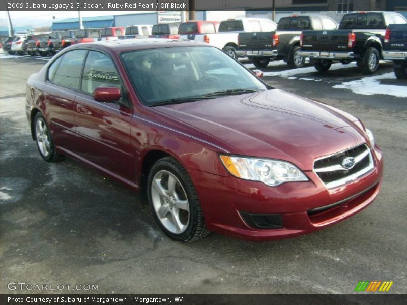 Ruby Red Pearl / Off Black 2009 Subaru Legacy 2.5i Sedan