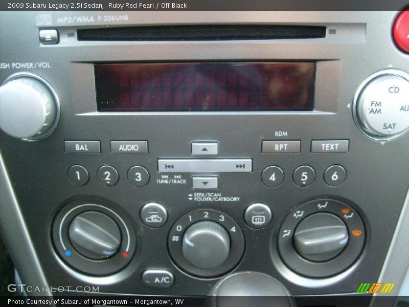Ruby Red Pearl / Off Black 2009 Subaru Legacy 2.5i Sedan