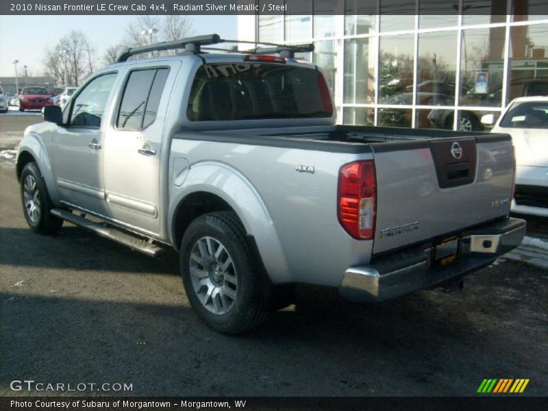 Radiant Silver Metallic / Steel 2010 Nissan Frontier LE Crew Cab 4x4