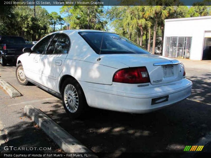 Vibrant White / Medium Graphite 2003 Mercury Sable GS Sedan