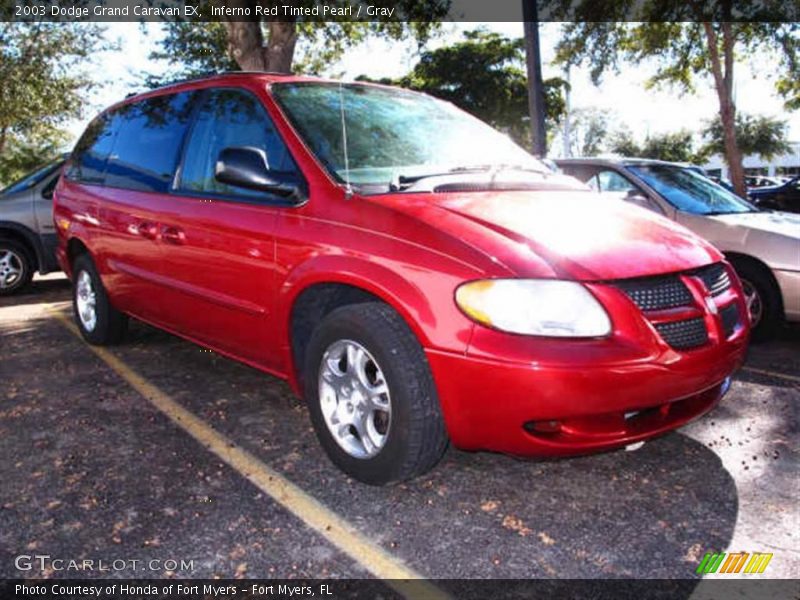 Inferno Red Tinted Pearl / Gray 2003 Dodge Grand Caravan EX