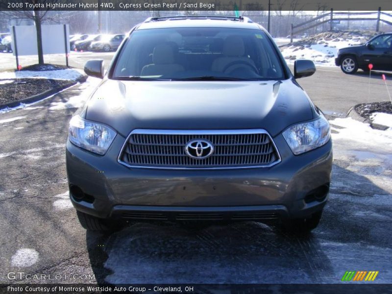 Cypress Green Pearl / Sand Beige 2008 Toyota Highlander Hybrid 4WD