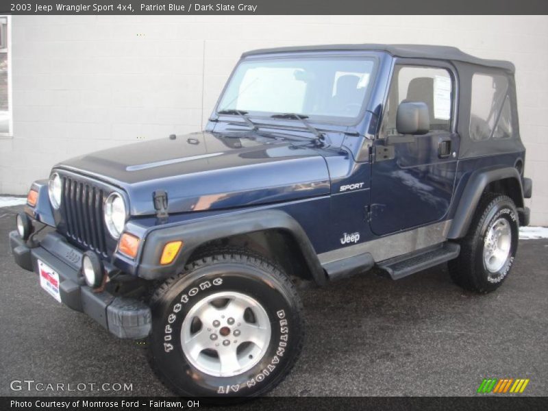 Patriot Blue / Dark Slate Gray 2003 Jeep Wrangler Sport 4x4