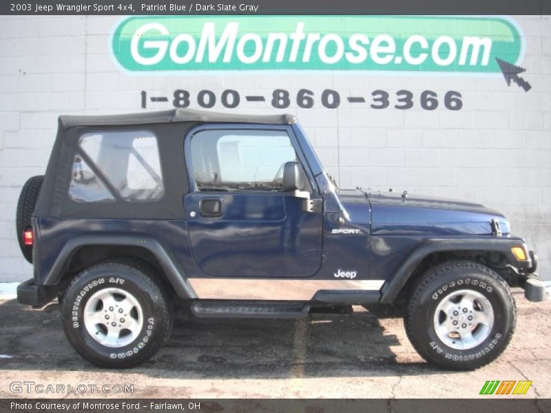 Patriot Blue / Dark Slate Gray 2003 Jeep Wrangler Sport 4x4