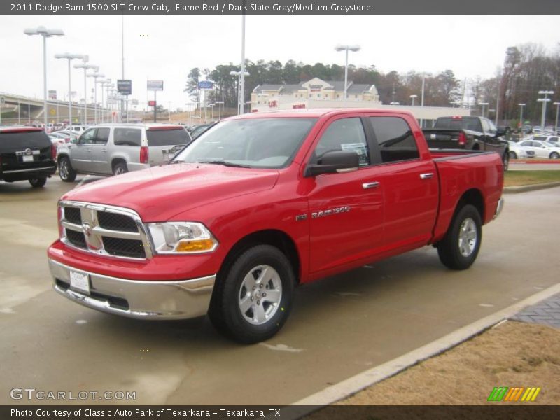 Flame Red / Dark Slate Gray/Medium Graystone 2011 Dodge Ram 1500 SLT Crew Cab