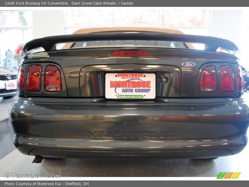 Dark Green Satin Metallic / Saddle 1998 Ford Mustang V6 Convertible