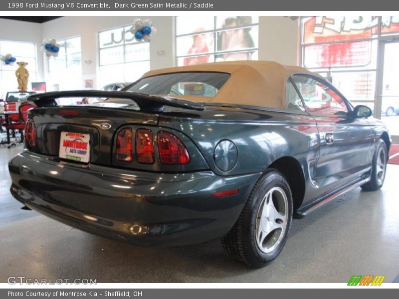 Dark Green Satin Metallic / Saddle 1998 Ford Mustang V6 Convertible