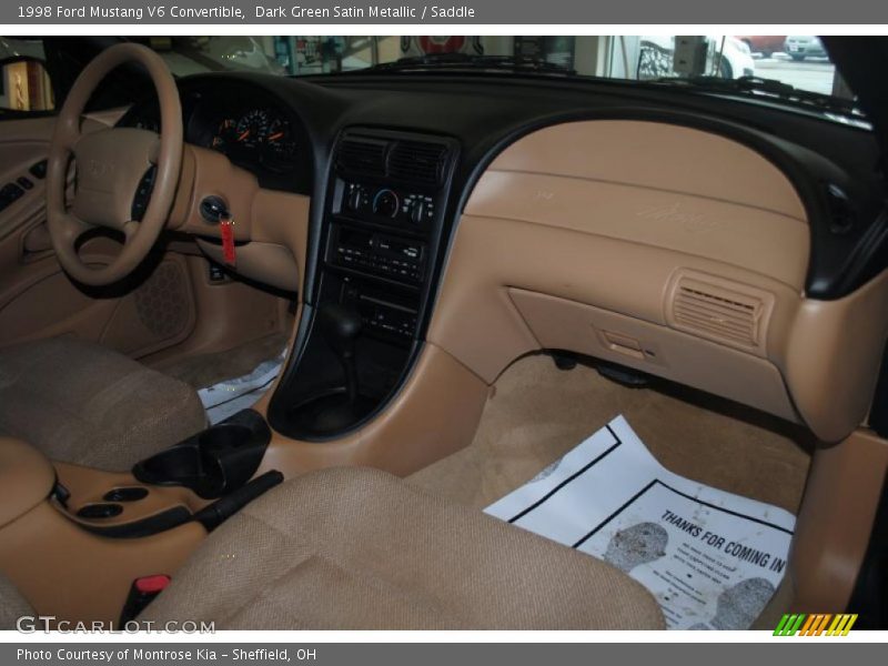 Dark Green Satin Metallic / Saddle 1998 Ford Mustang V6 Convertible