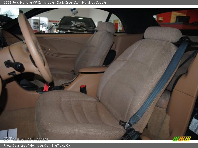 Dark Green Satin Metallic / Saddle 1998 Ford Mustang V6 Convertible