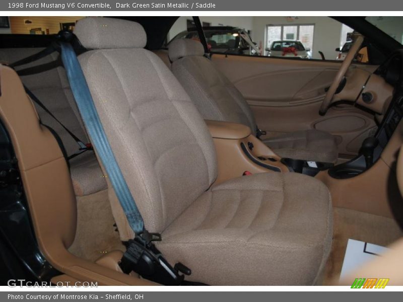 Dark Green Satin Metallic / Saddle 1998 Ford Mustang V6 Convertible