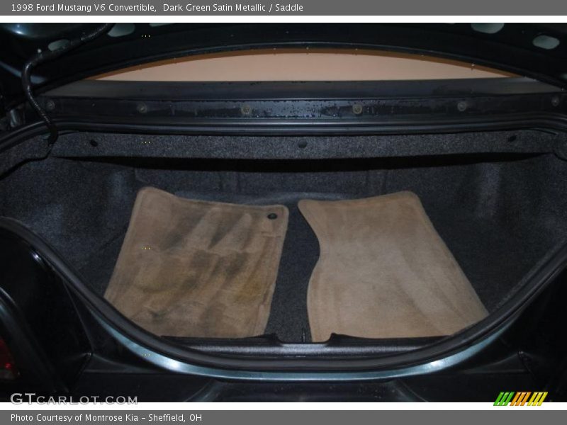 Dark Green Satin Metallic / Saddle 1998 Ford Mustang V6 Convertible