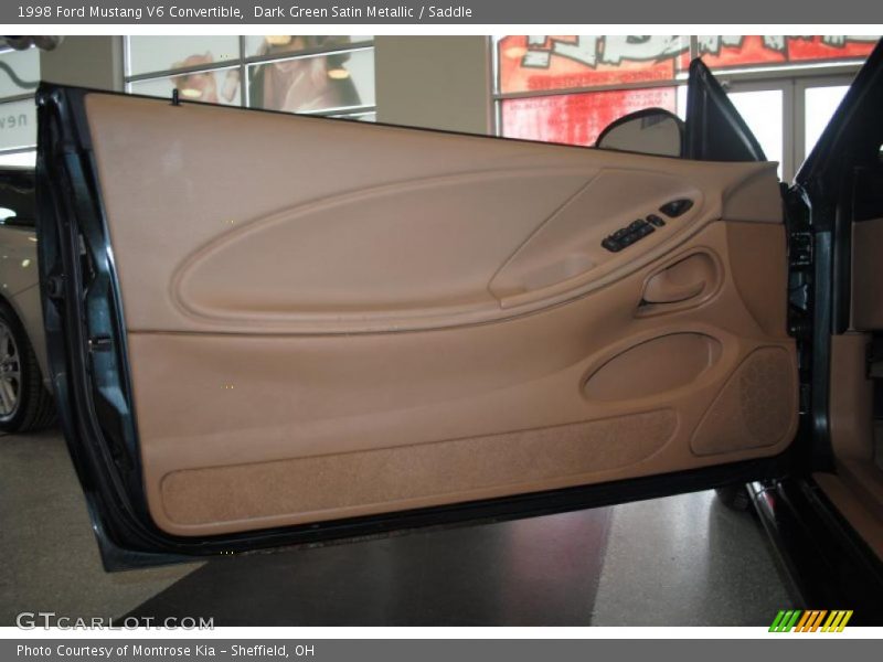 Dark Green Satin Metallic / Saddle 1998 Ford Mustang V6 Convertible