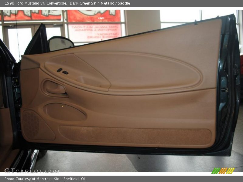 Dark Green Satin Metallic / Saddle 1998 Ford Mustang V6 Convertible