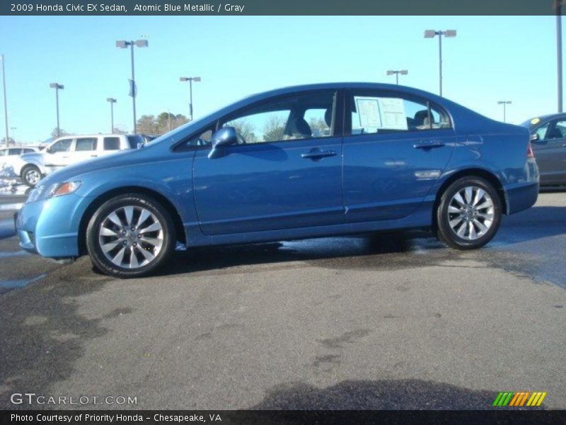 Atomic Blue Metallic / Gray 2009 Honda Civic EX Sedan