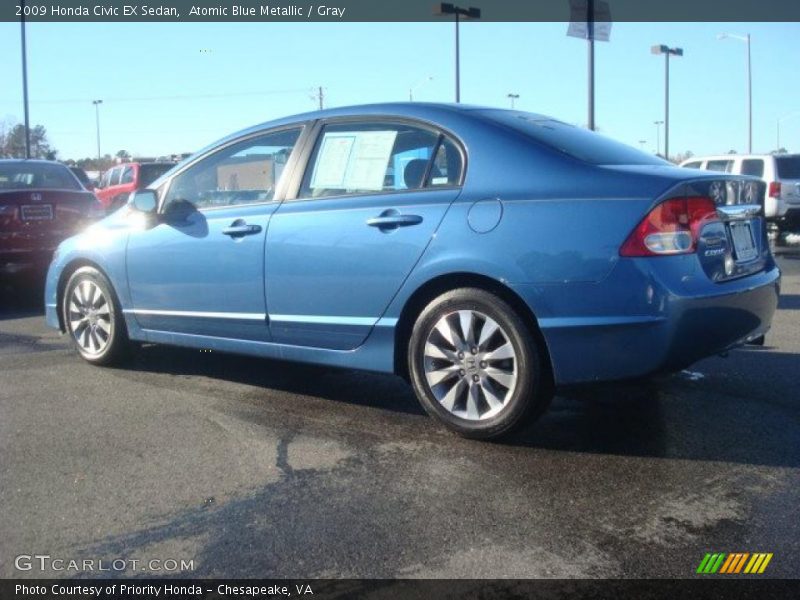 Atomic Blue Metallic / Gray 2009 Honda Civic EX Sedan