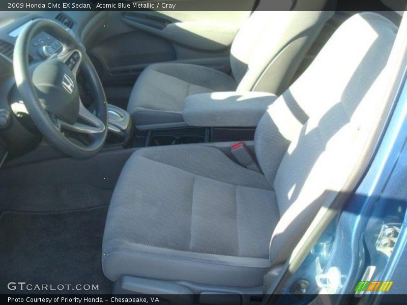 Atomic Blue Metallic / Gray 2009 Honda Civic EX Sedan