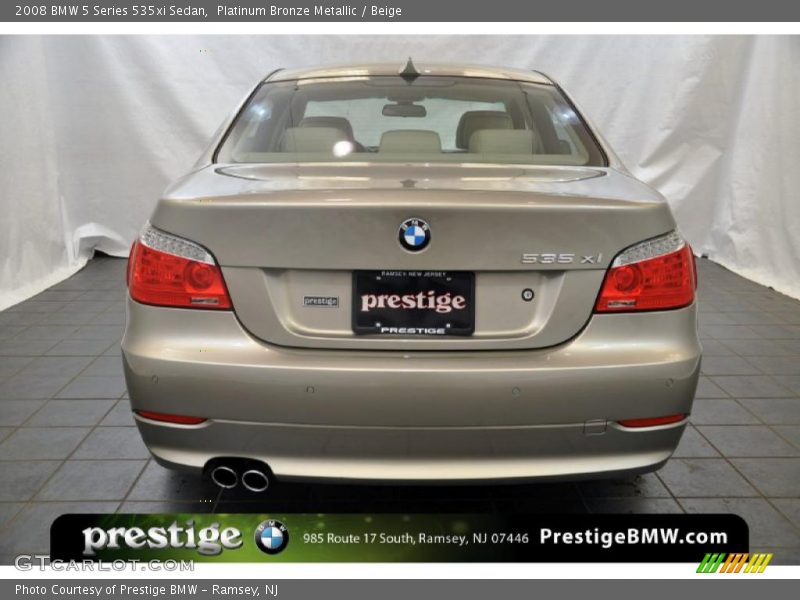 Platinum Bronze Metallic / Beige 2008 BMW 5 Series 535xi Sedan