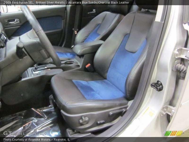 Brilliant Silver Metallic / Alcantara Blue Suede/Charcoal Black Leather 2009 Ford Fusion SEL