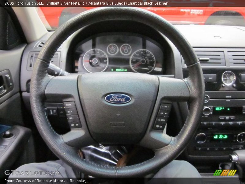 Brilliant Silver Metallic / Alcantara Blue Suede/Charcoal Black Leather 2009 Ford Fusion SEL