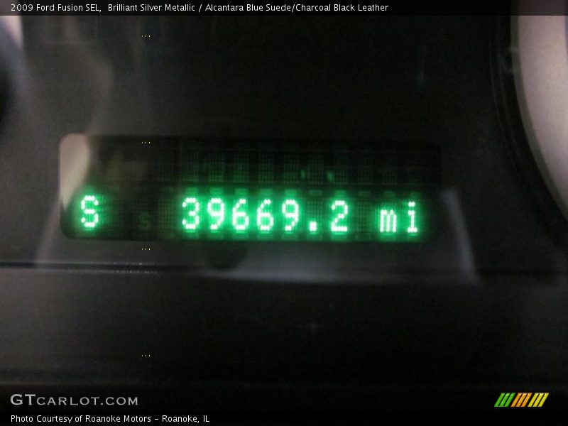 Brilliant Silver Metallic / Alcantara Blue Suede/Charcoal Black Leather 2009 Ford Fusion SEL