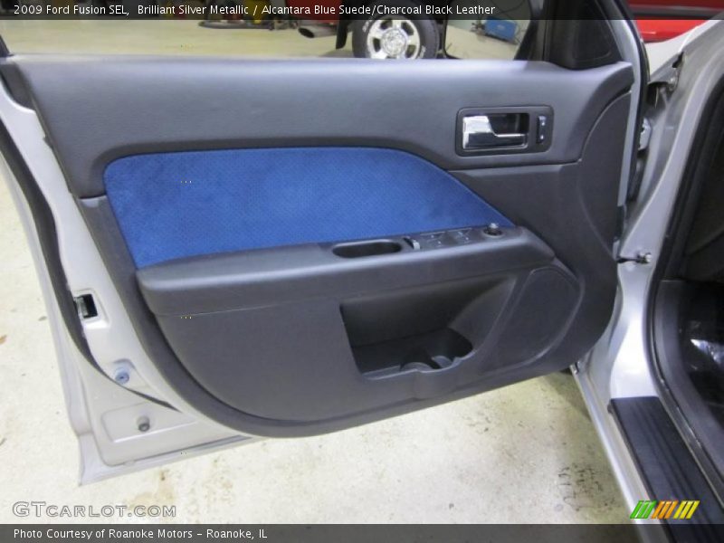 Brilliant Silver Metallic / Alcantara Blue Suede/Charcoal Black Leather 2009 Ford Fusion SEL