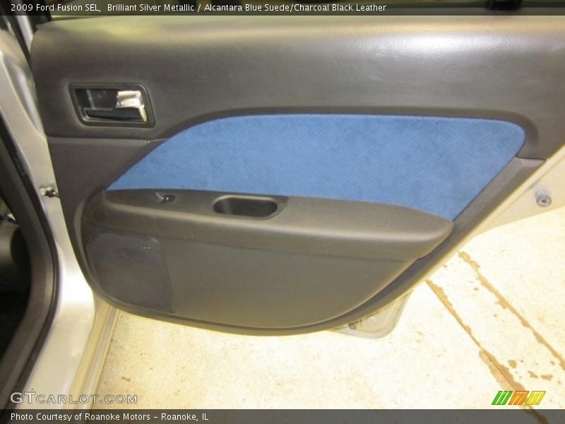 Brilliant Silver Metallic / Alcantara Blue Suede/Charcoal Black Leather 2009 Ford Fusion SEL