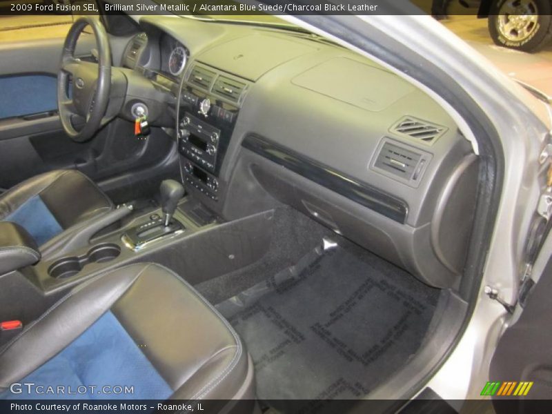 Brilliant Silver Metallic / Alcantara Blue Suede/Charcoal Black Leather 2009 Ford Fusion SEL