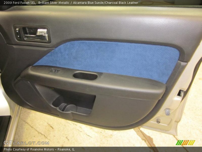 Brilliant Silver Metallic / Alcantara Blue Suede/Charcoal Black Leather 2009 Ford Fusion SEL