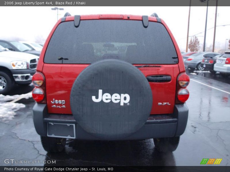 Blaze Red / Khaki 2006 Jeep Liberty Sport 4x4