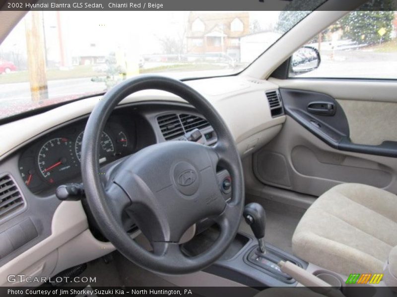 Chianti Red / Beige 2002 Hyundai Elantra GLS Sedan