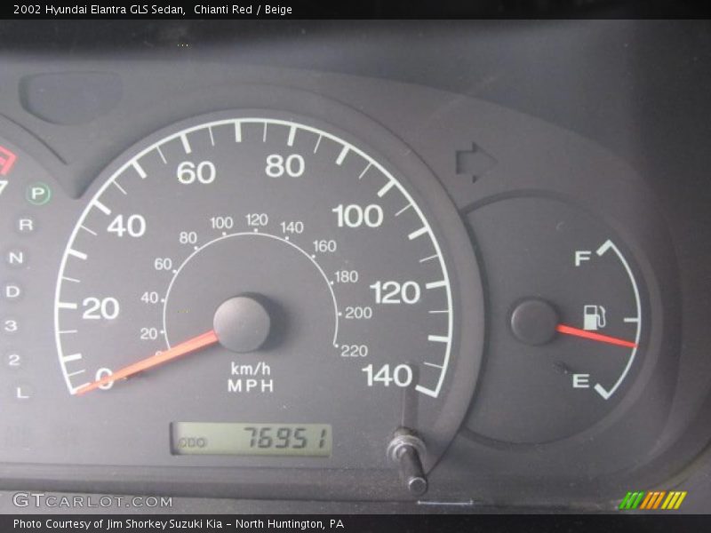 Chianti Red / Beige 2002 Hyundai Elantra GLS Sedan