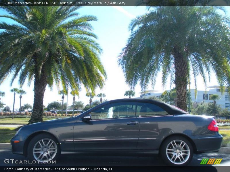 Steel Grey Metallic / Ash Grey 2008 Mercedes-Benz CLK 350 Cabriolet