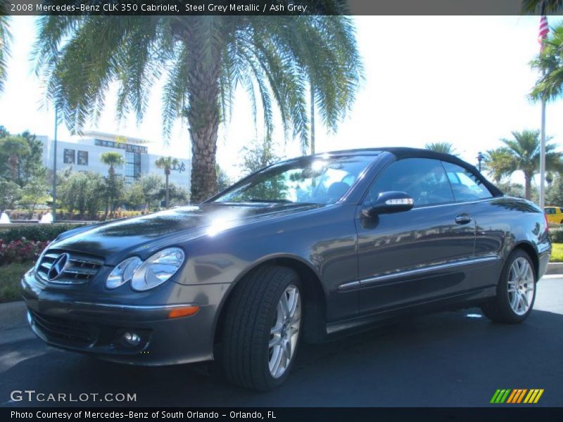 Steel Grey Metallic / Ash Grey 2008 Mercedes-Benz CLK 350 Cabriolet