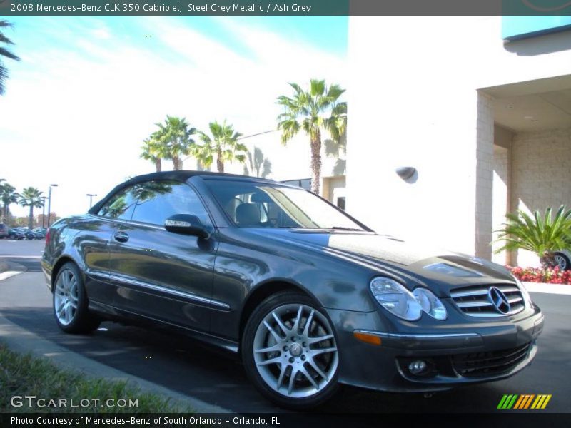 Steel Grey Metallic / Ash Grey 2008 Mercedes-Benz CLK 350 Cabriolet