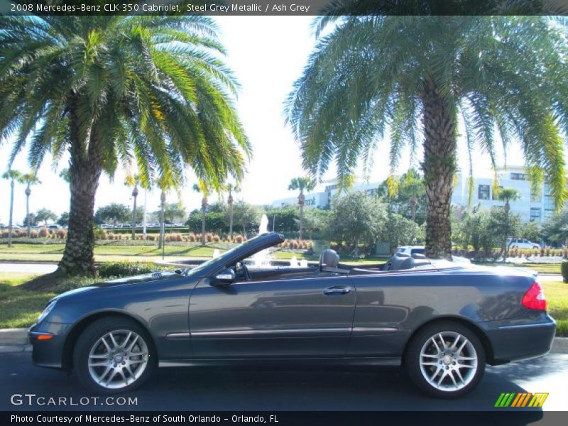 Steel Grey Metallic / Ash Grey 2008 Mercedes-Benz CLK 350 Cabriolet