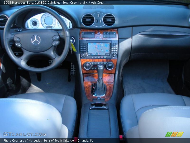 Steel Grey Metallic / Ash Grey 2008 Mercedes-Benz CLK 350 Cabriolet