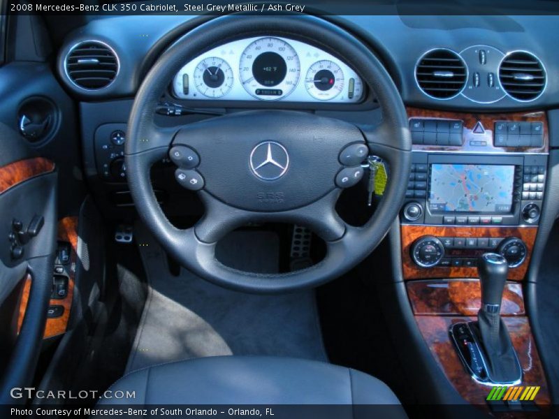 Steel Grey Metallic / Ash Grey 2008 Mercedes-Benz CLK 350 Cabriolet