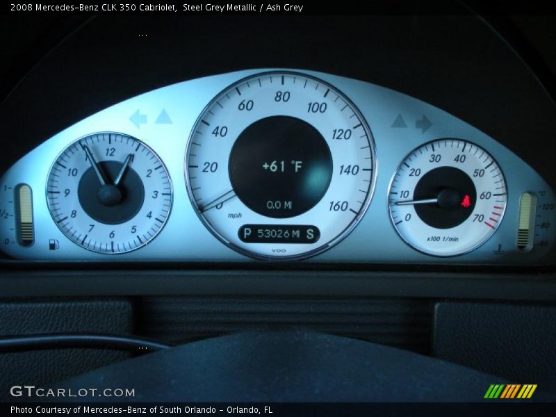 Steel Grey Metallic / Ash Grey 2008 Mercedes-Benz CLK 350 Cabriolet