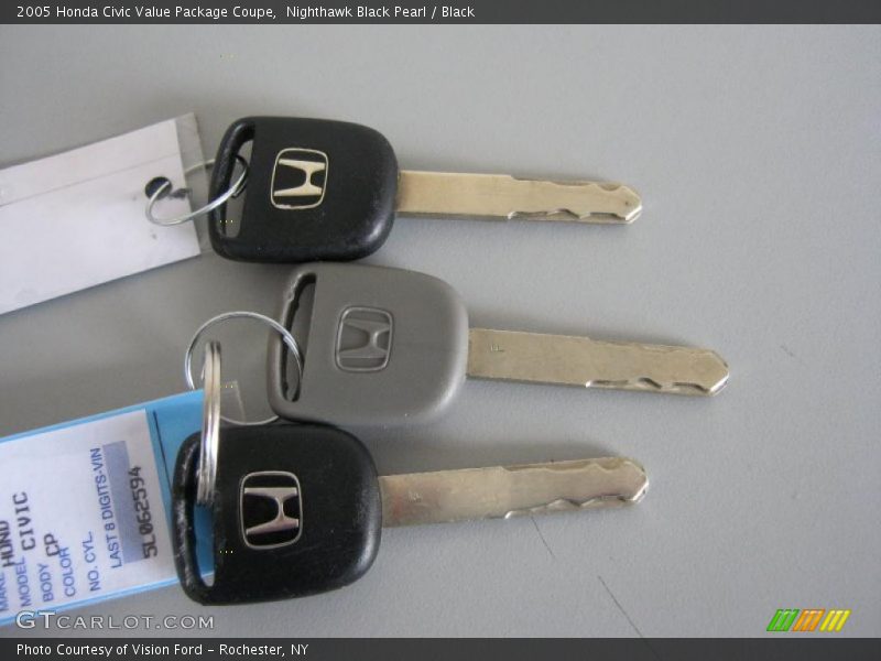 Nighthawk Black Pearl / Black 2005 Honda Civic Value Package Coupe